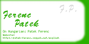 ferenc patek business card